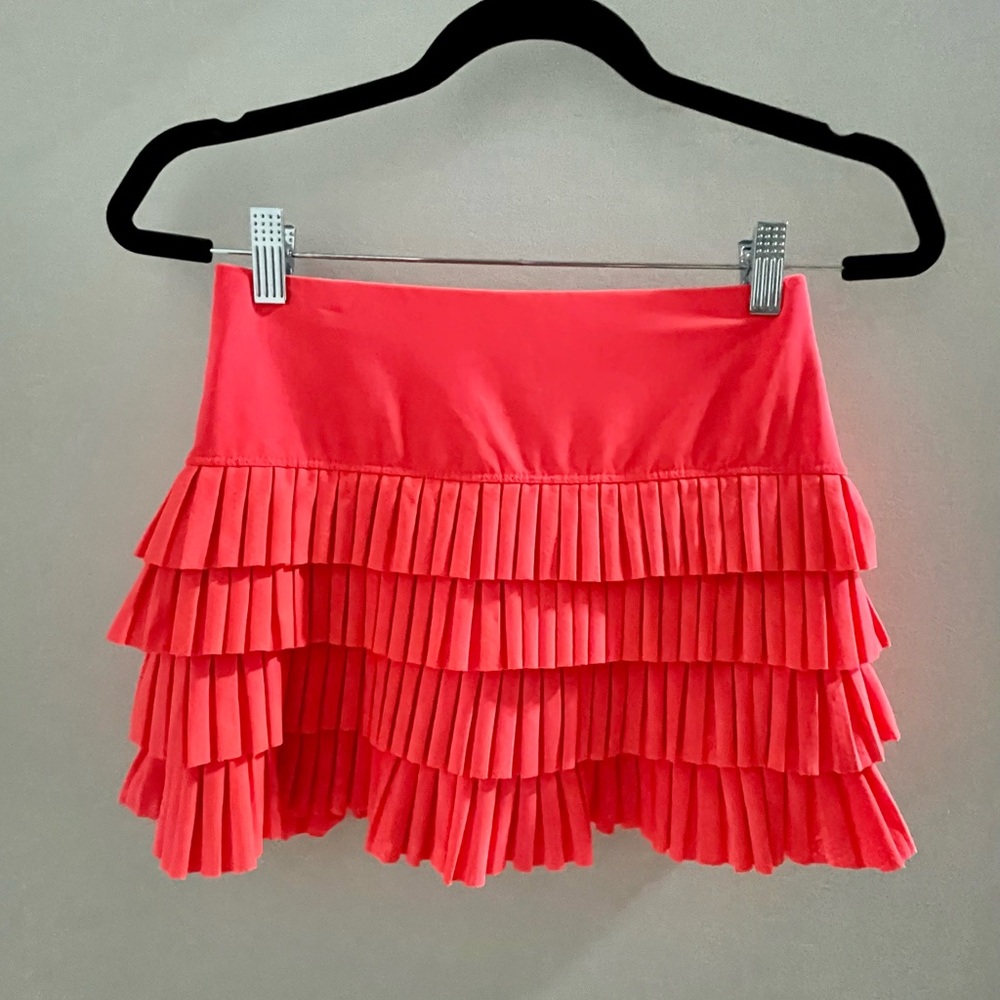 Lucky In Love Pleated Coral Tennis Skirt- XS